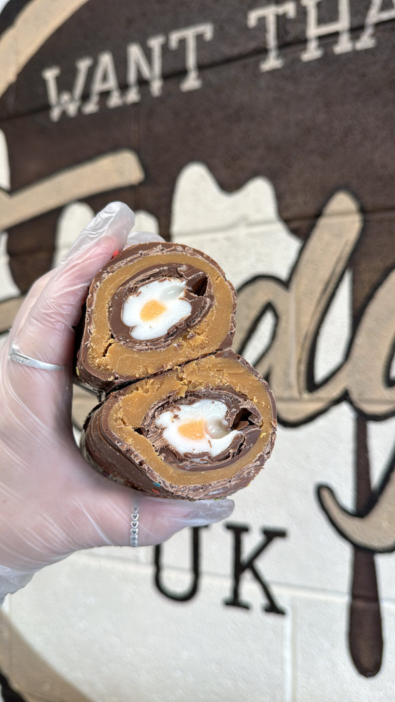 Rolled Fudge with Creme Egg